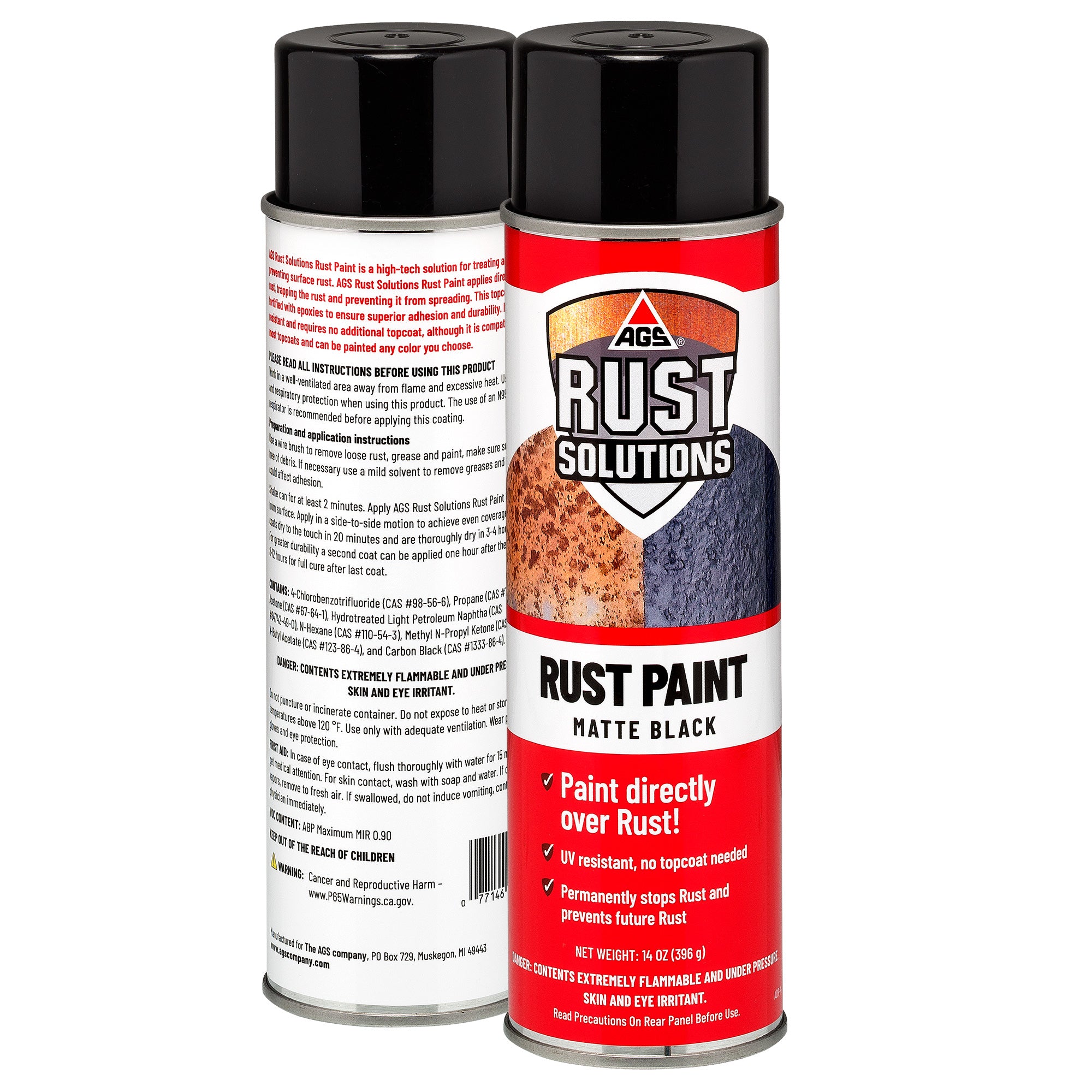 Matte Black Rust Paint Aerosol - AGS Rust Solutions